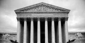 Black and white photograph of Supreme Court